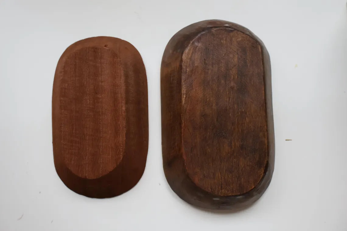 Wooden Dough Bowl Candle with Wavy Wooden Wick – Hand Poured Soy Candle, Rustic Farmhouse Home Decor, Long Burning Cozy Gift