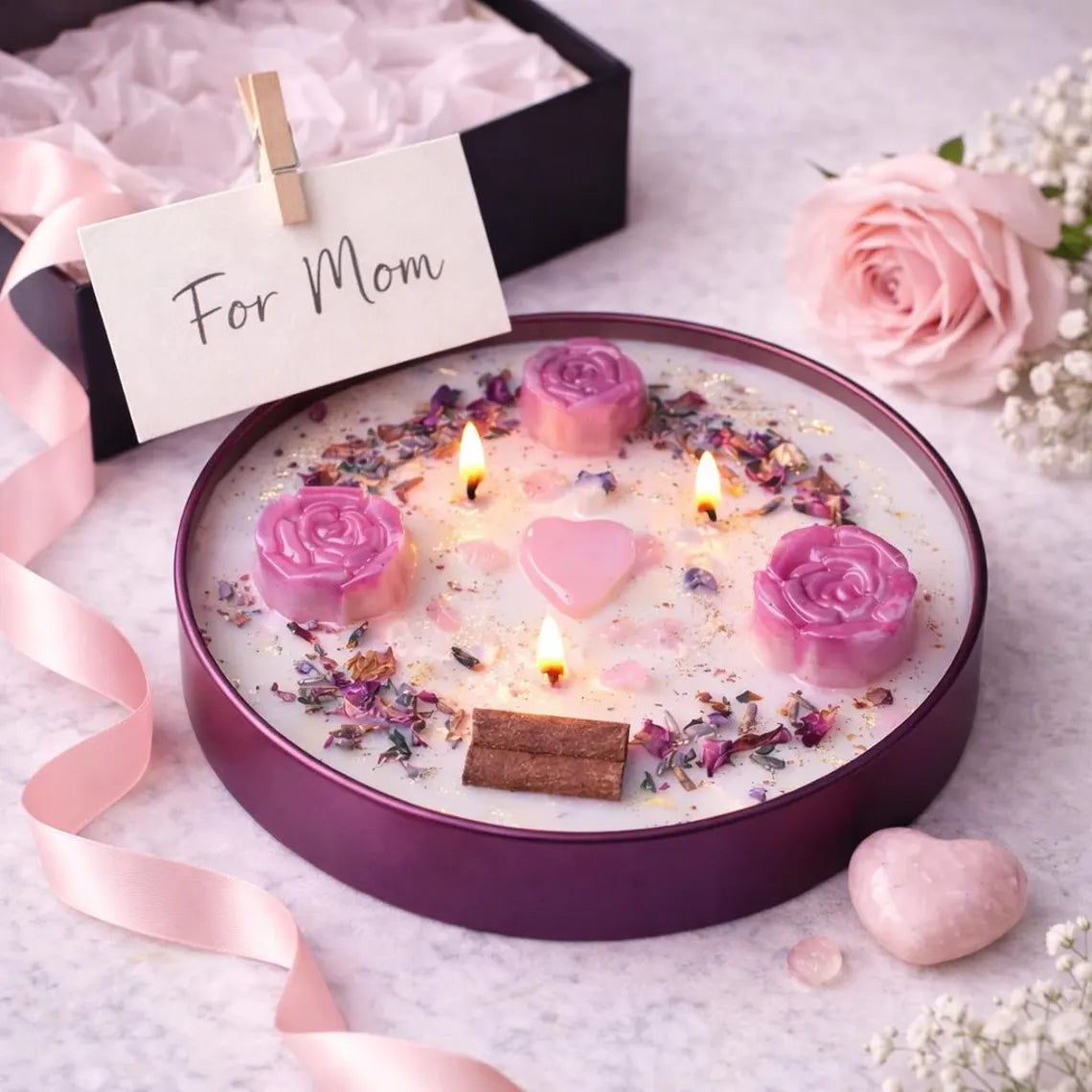 Mothers Day Candle Gifts for Mom • Self Love Candle • Gifts for Nana • Crystal Candle • Step Mom Gift • Mom birthday gift Daughter Grandma